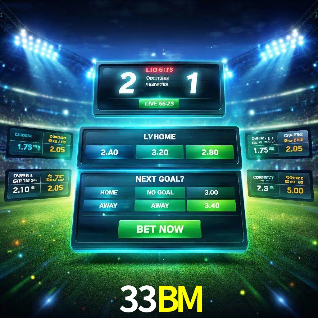 Vista de apuestas en vivo 33BM durante un partido en curso